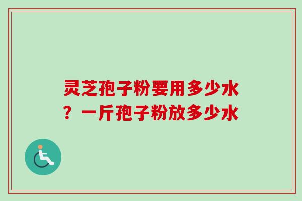 灵芝孢子粉要用多少水？一斤孢子粉放多少水