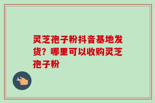 灵芝孢子粉抖音基地发货?哪里可以收购灵芝孢子粉 灵芝孢子粉抖音基地发货?哪里可以收购灵芝孢子粉