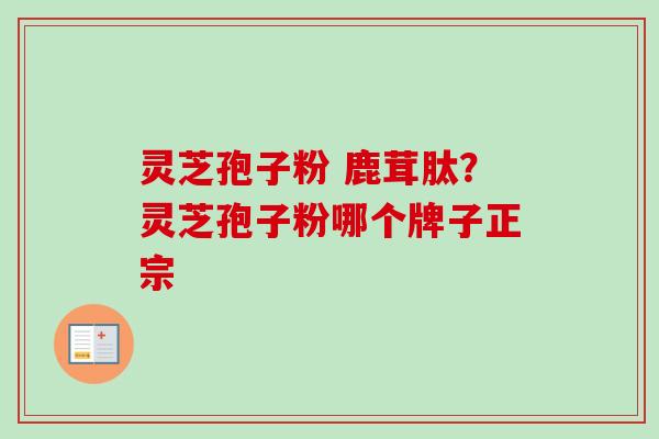 灵芝孢子粉 鹿茸肽？灵芝孢子粉哪个牌子正宗