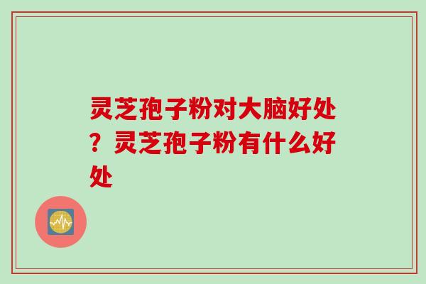 灵芝孢子粉对大脑好处？灵芝孢子粉有什么好处
