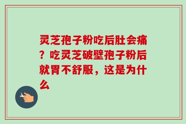 灵芝孢子粉吃后肚会痛？吃灵芝破壁孢子粉后就胃不舒服，这是为什么