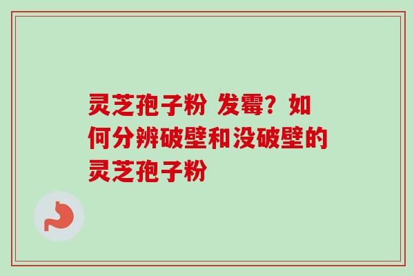 灵芝孢子粉 发霉？如何分辨破壁和没破壁的灵芝孢子粉