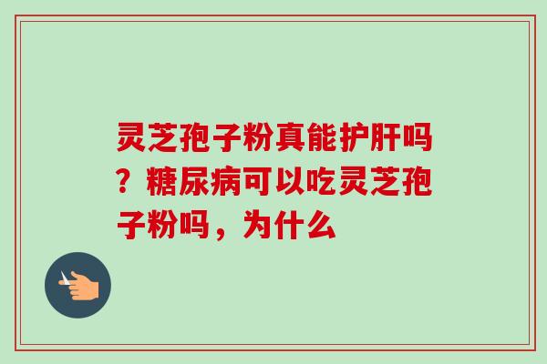 灵芝孢子粉真能护肝吗？糖尿病可以吃灵芝孢子粉吗，为什么