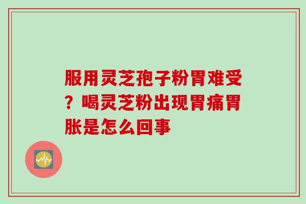 服用灵芝孢子粉胃难受？喝灵芝粉出现胃痛胃胀是怎么回事