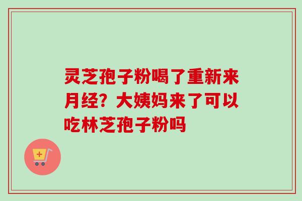 灵芝孢子粉喝了重新来月经？大姨妈来了可以吃林芝孢子粉吗