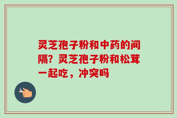 灵芝孢子粉和中药的间隔？灵芝孢子粉和松茸一起吃，冲突吗