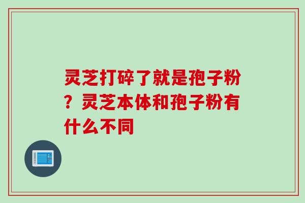 灵芝打碎了就是孢子粉？灵芝本体和孢子粉有什么不同
