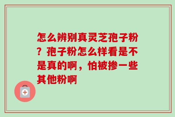 怎么辨别真灵芝孢子粉？孢子粉怎么样看是不是真的啊，怕被掺一些其他粉啊