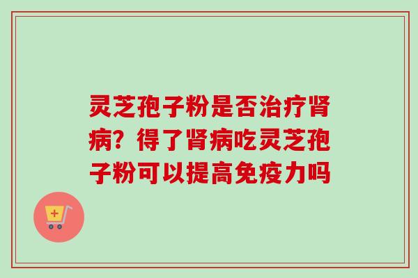 灵芝孢子粉是否治疗肾病？得了肾病吃灵芝孢子粉可以提高免疫力吗