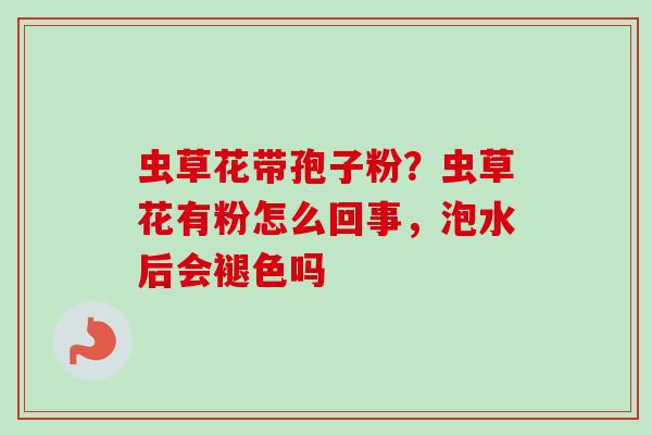 虫草花带孢子粉？虫草花有粉怎么回事，泡水后会褪色吗