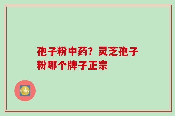 孢子粉中药？灵芝孢子粉哪个牌子正宗