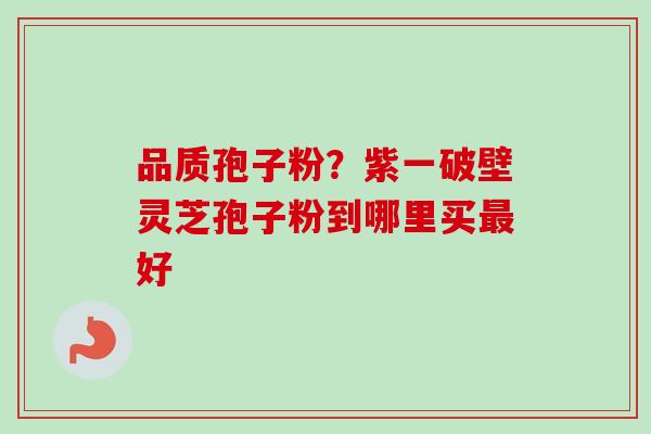 品质孢子粉？紫一破壁灵芝孢子粉到哪里买最好