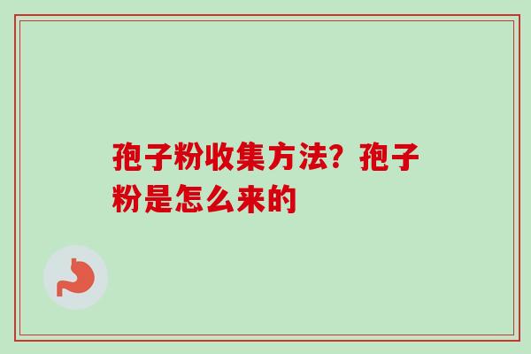 孢子粉收集方法？孢子粉是怎么来的