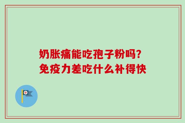 奶胀痛能吃孢子粉吗？免疫力差吃什么补得快