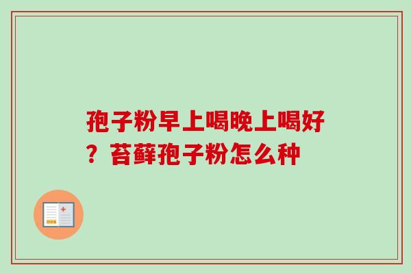 孢子粉早上喝晚上喝好？苔藓孢子粉怎么种