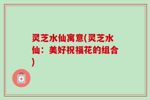灵芝水仙寓意(灵芝水仙：美好祝福花的组合)