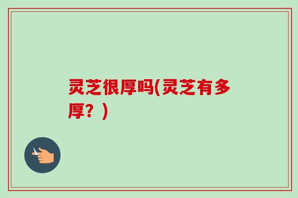 灵芝很厚吗(灵芝有多厚?)