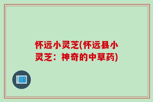 怀远小灵芝(怀远县小灵芝：神奇的中草药)