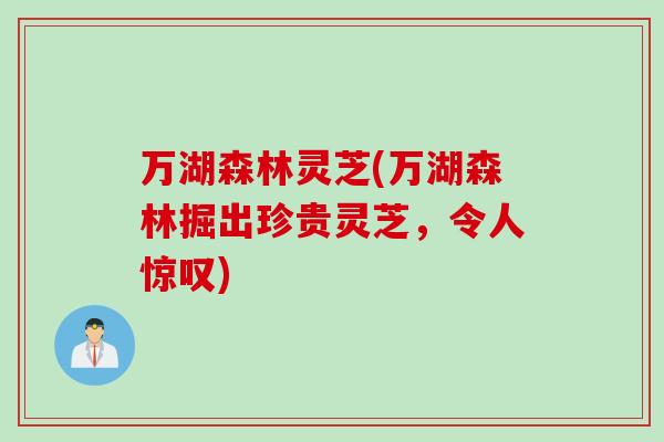 万湖森林灵芝(万湖森林掘出珍贵灵芝，令人惊叹)
