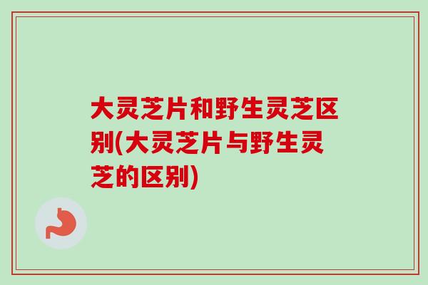 大灵芝片和野生灵芝区别(大灵芝片与野生灵芝的区别)