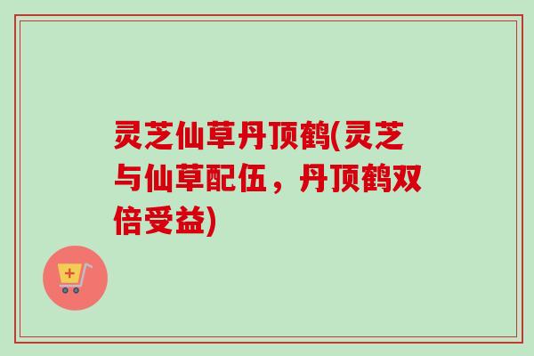灵芝仙草丹顶鹤(灵芝与仙草配伍，丹顶鹤双倍受益)