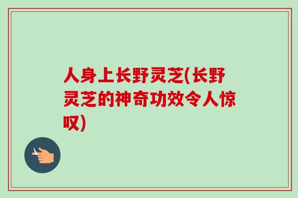 人身上长野灵芝(长野灵芝的神奇功效令人惊叹)