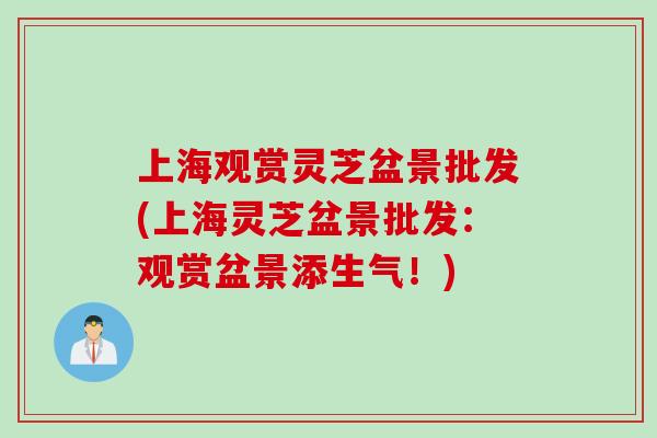上海观赏灵芝盆景批发(上海灵芝盆景批发：观赏盆景添生气！)