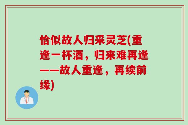 恰似故人归采灵芝(重逢一杯酒，归来难再逢——故人重逢，再续前缘)