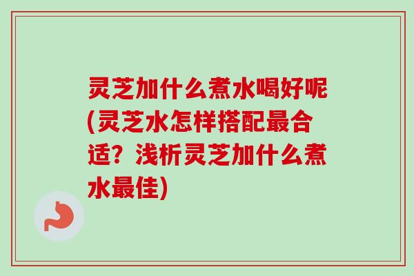 灵芝加什么煮水喝好呢(灵芝水怎样搭配最合适？浅析灵芝加什么煮水最佳)