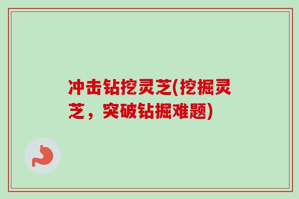 冲击钻挖灵芝(挖掘灵芝，突破钻掘难题)