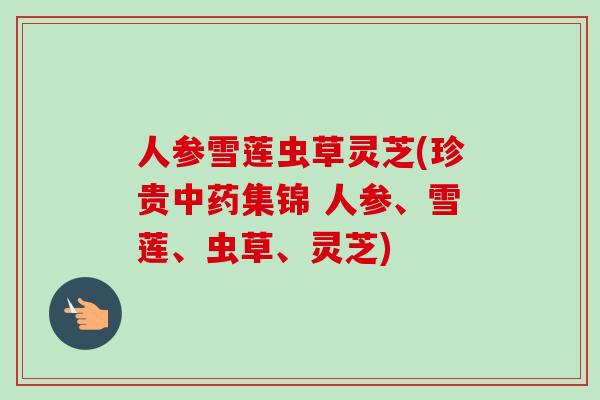 人参雪莲虫草灵芝(珍贵中药集锦 人参、雪莲、虫草、灵芝)