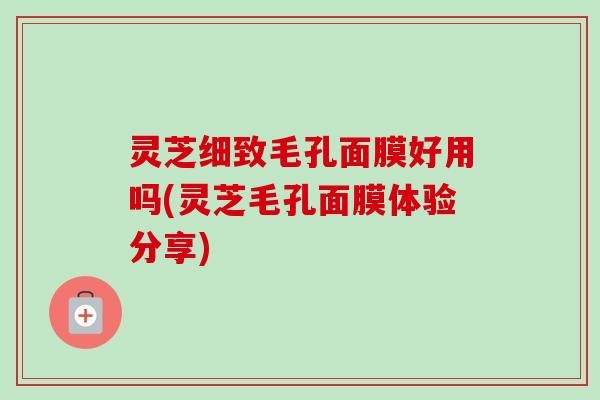 灵芝细致毛孔面膜好用吗(灵芝毛孔面膜体验分享)