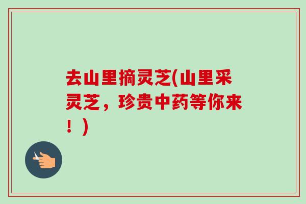 去山里摘灵芝(山里采灵芝，珍贵中药等你来！)