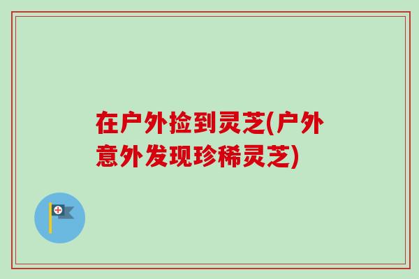 在户外捡到灵芝(户外意外发现珍稀灵芝)