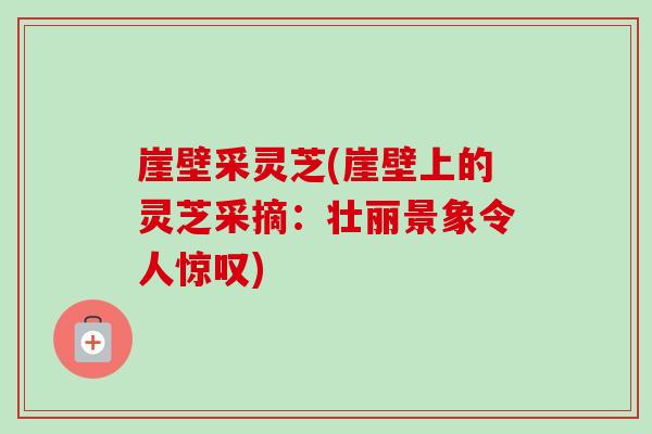 崖壁采灵芝(崖壁上的灵芝采摘：壮丽景象令人惊叹)