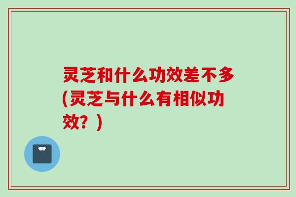 灵芝和什么功效差不多(灵芝与什么有相似功效？)