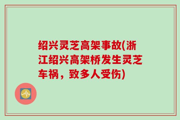 绍兴灵芝高架事故(浙江绍兴高架桥发生灵芝车祸，致多人受伤)