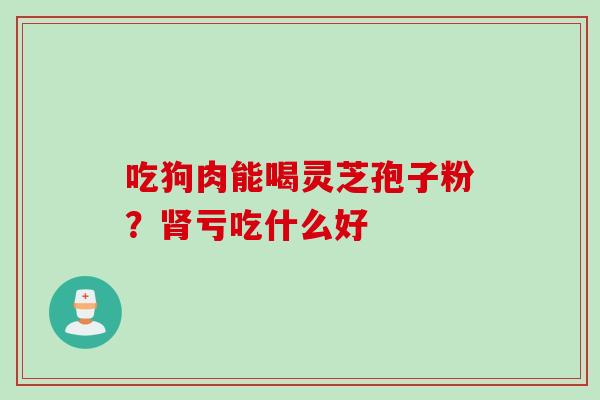 吃狗肉能喝灵芝孢子粉?肾亏吃什么好