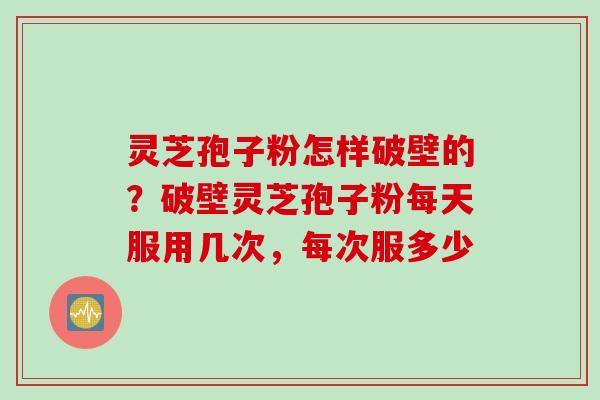 灵芝孢子粉怎样破壁的？破壁灵芝孢子粉每天服用几次，每次服多少