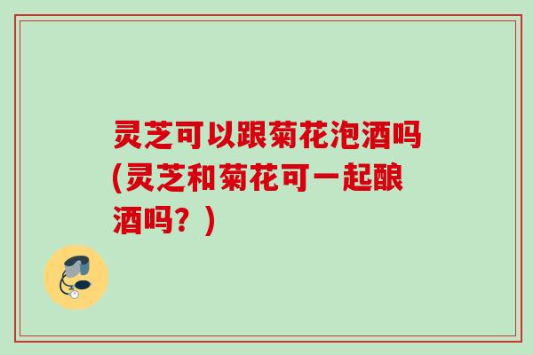 灵芝可以跟菊花泡酒吗(灵芝和菊花可一起酿酒吗？)