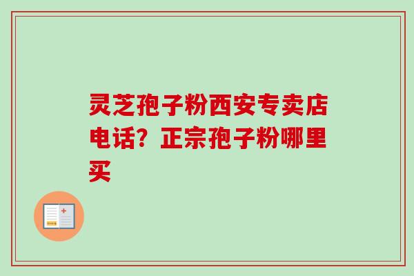 灵芝孢子粉西安专卖店电话？正宗孢子粉哪里买