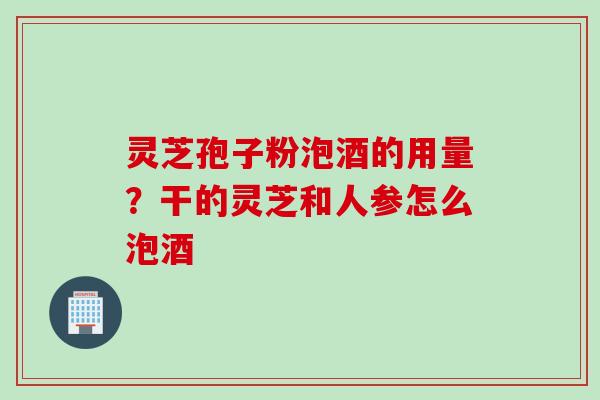 灵芝孢子粉泡酒的用量？干的灵芝和人参怎么泡酒