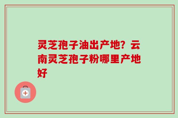 灵芝孢子油出产地？云南灵芝孢子粉哪里产地好