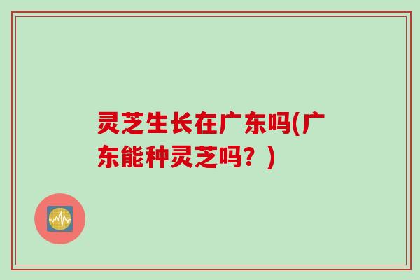 灵芝生长在广东吗(广东能种灵芝吗？)