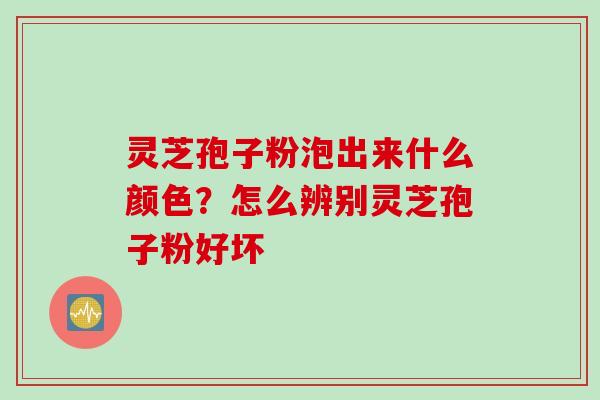 灵芝孢子粉泡出来什么颜色?怎么辨别灵芝孢子粉好坏