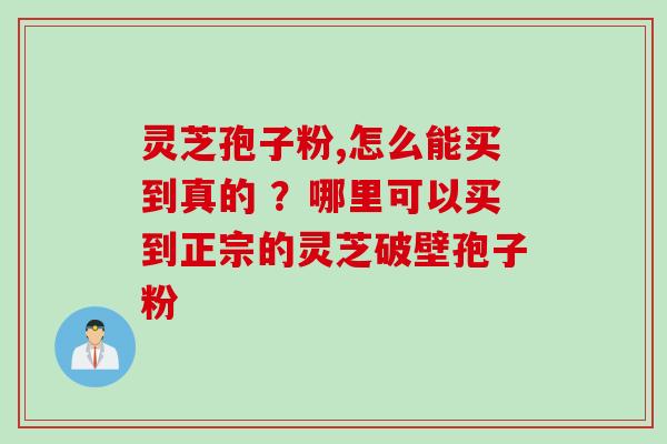 灵芝孢子粉,怎么能买到真的 ？哪里可以买到正宗的灵芝破壁孢子粉