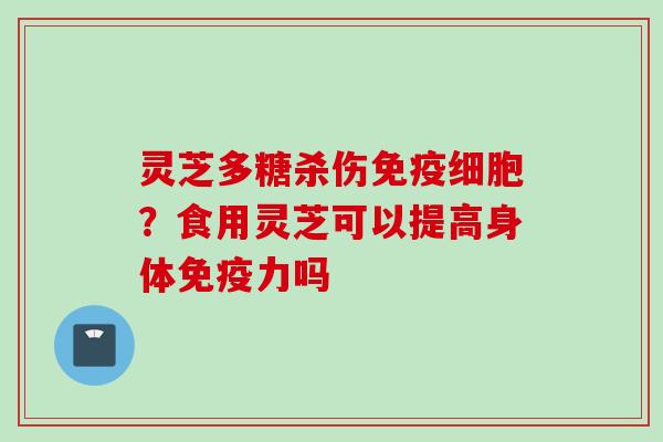灵芝多糖杀伤免疫细胞？食用灵芝可以提高身体免疫力吗