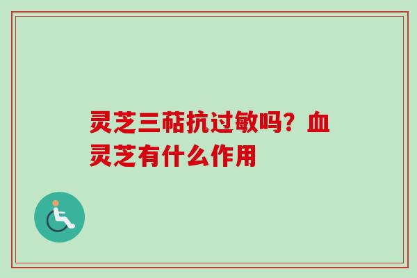 灵芝三萜抗过敏吗？血灵芝有什么作用