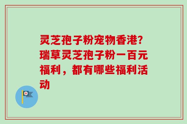 灵芝孢子粉宠物香港？瑞草灵芝孢子粉一百元福利，都有哪些福利活动
