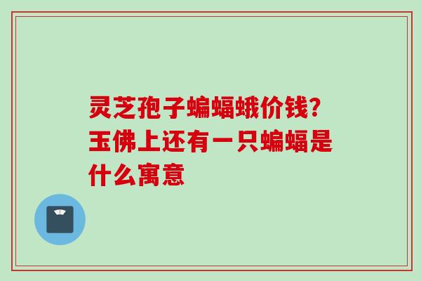 灵芝孢子蝙蝠蛾价钱？玉佛上还有一只蝙蝠是什么寓意